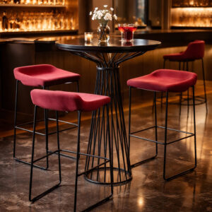 Red Cocktail Stool Hire Canberra